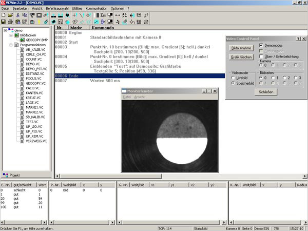 Die Bedienoberfläche VCWin